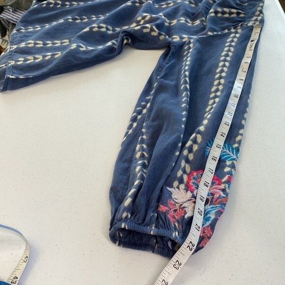 Sundance Joy In Beauty Floral Embroidery Tie Dye Print Tassel Tie Balloon Sleeve - Picture 13 of 16